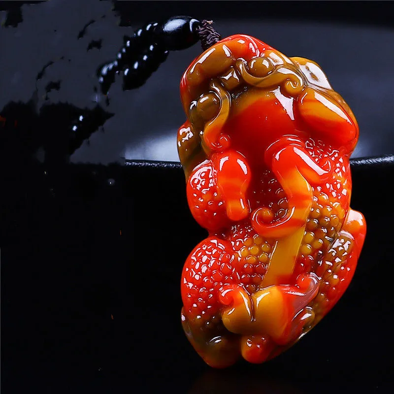 Xinjiang Hetian Jade Colorful Jade Pendants for Men and Women Lucky Transport Pendant Necklace