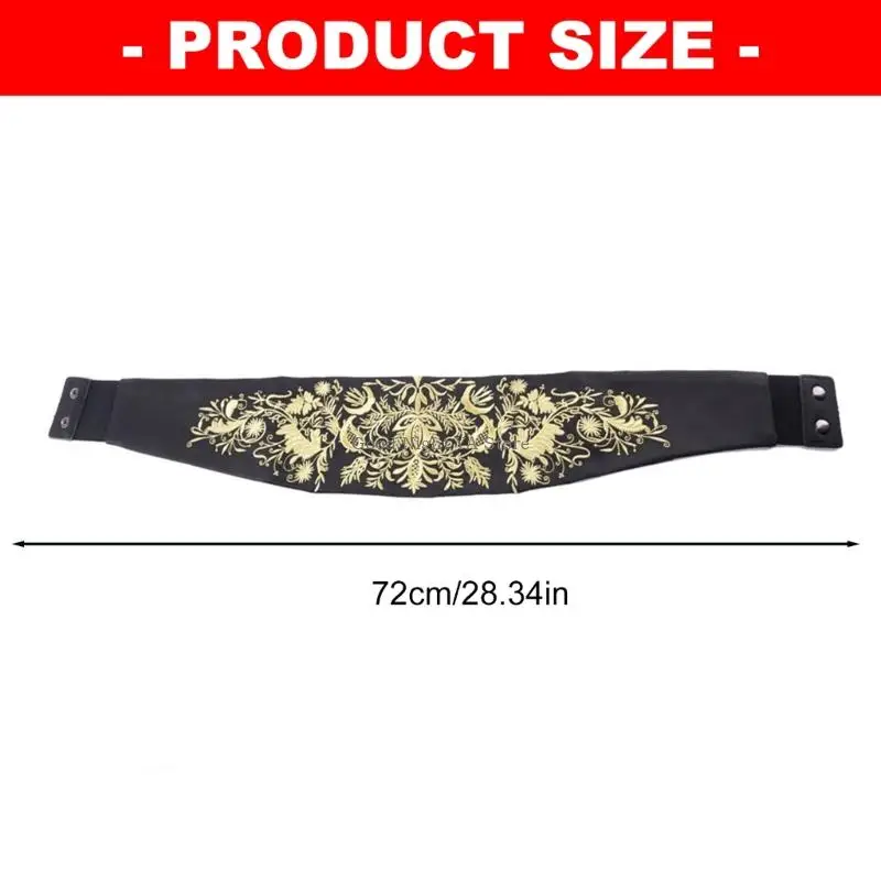  Floral Embroidered Waist Belt Waist Cincher Breathable Fabric Hanbiuk Dance Modern Dress Accessory