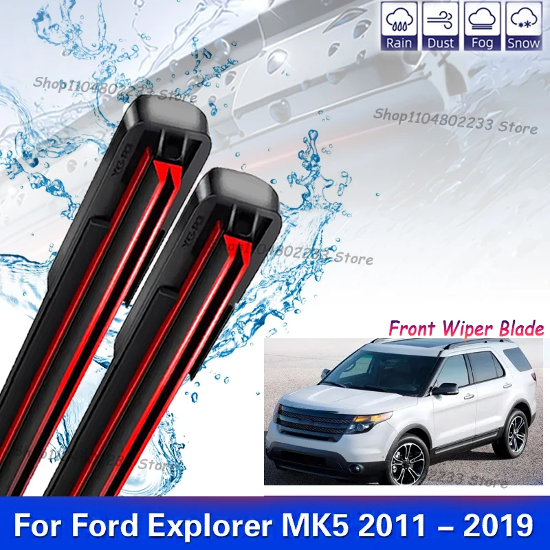 

Car Wiper Front Wiper Blades Set For Ford Explorer MK5 2011 - 2019 2011 2012 2013 2014 Windshield Windscreen Window Rain Brush