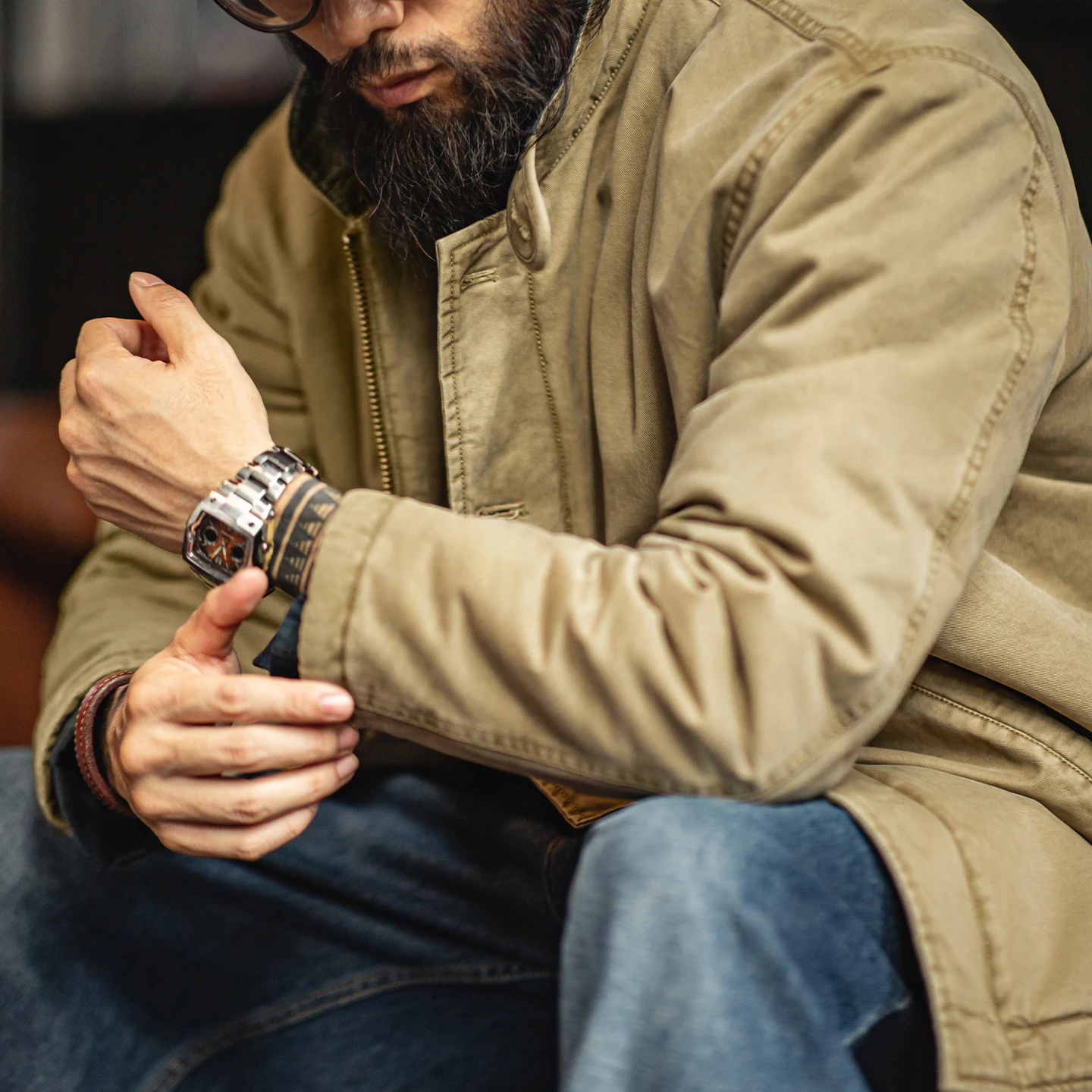 Мужская винтажная палубная куртка Maden N-1, тяжелое короткое пальто с хлопковым наполнителем, теплая ветровка с воротником-стойкой