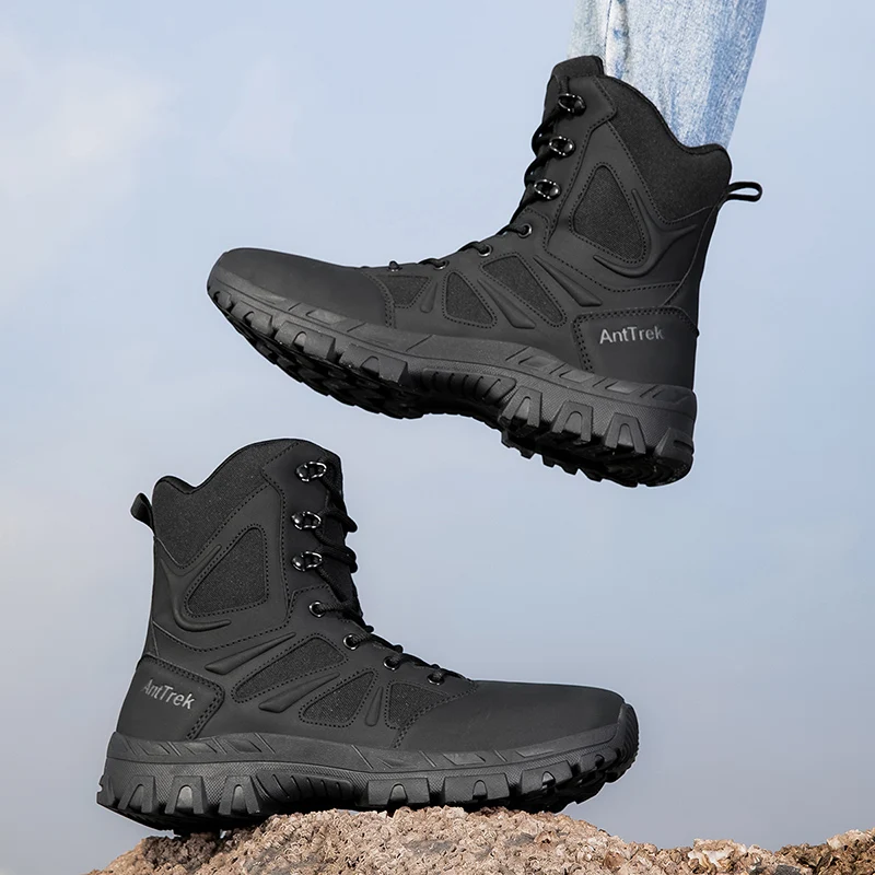 Men Army Boots Waterproof Safety Work Male Tactical Boots Rapid Response Climbing Hiking Shoes Lace Up Anti-Slip Hunting Boots view 5