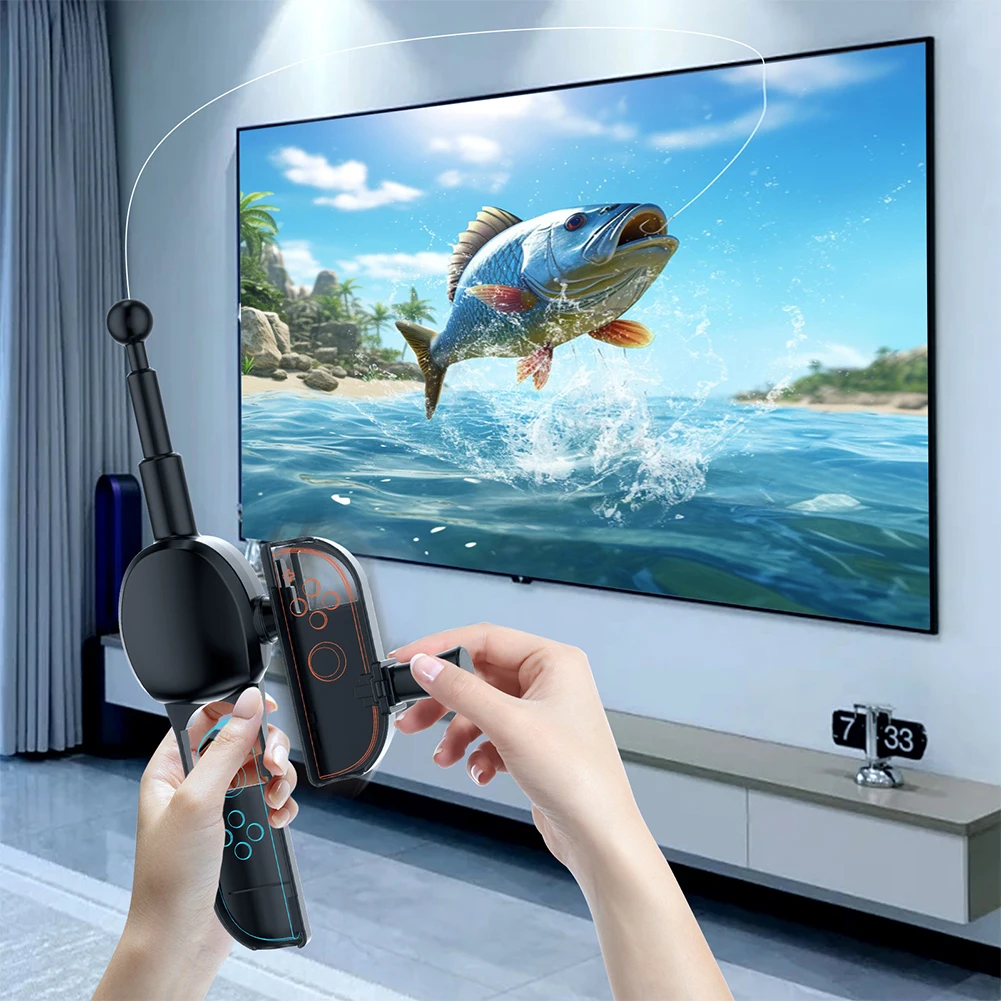 صنارة الصيد لنينتندو للتبديل 2 Joy-Con مجموعة ألعاب الأسماك مقبض اللعبة قبضة مقبض حامل حامل لمحلات باس برو-الضربة