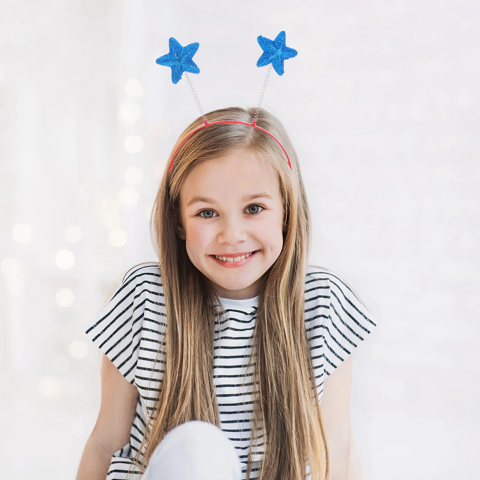 6Pcs Star Headbands Sparkly Patriotic Hair Hoop Kids Costume Accessory Independence Day Halloween New Year Party
