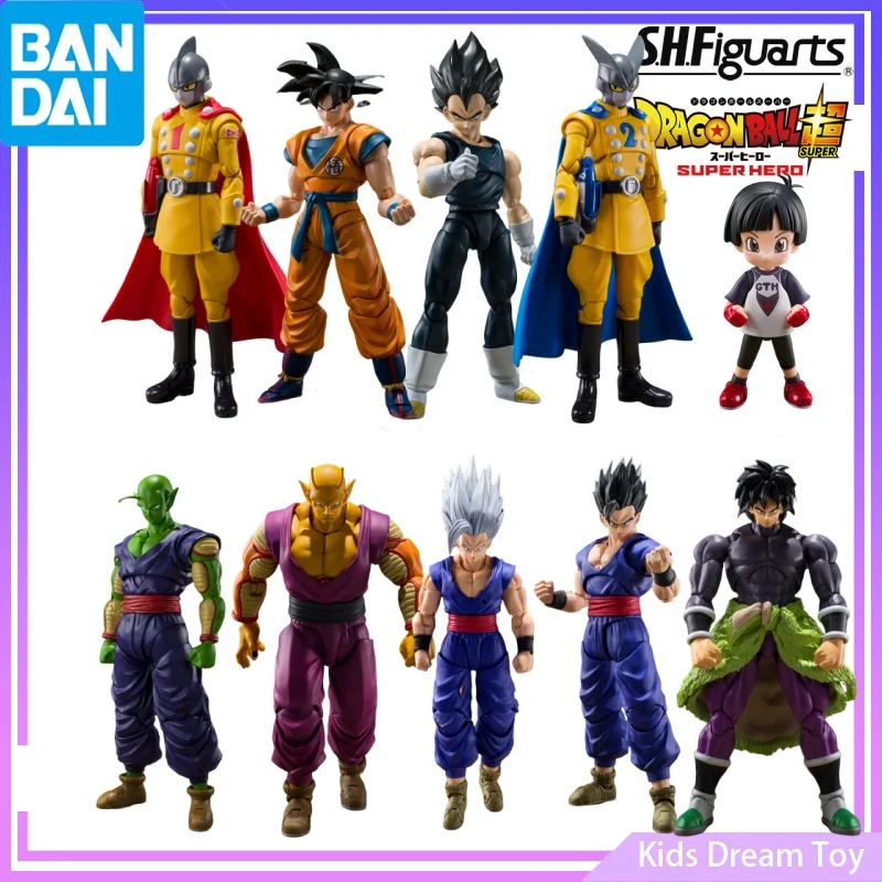 Bandai in Stock Original SHF Dragon Ball Super SUPER HERO Anime GOKU&GOHAN&VEGETA&PICCOLO Action Figures Toys Collectible Model