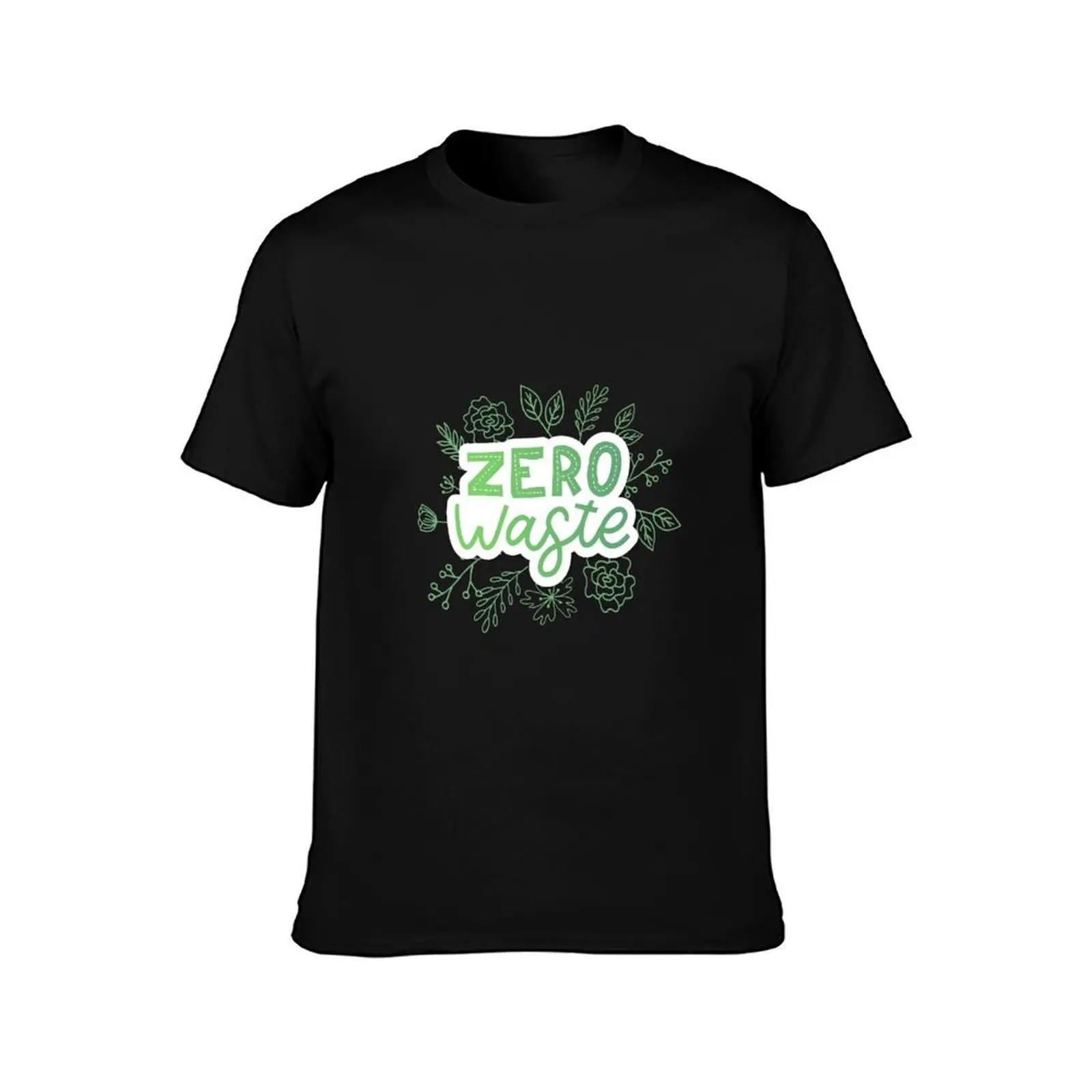 ZERO WASTE T-Shirt, Summer Casual Cotton Tee, Oversized Streetwear Tops, Vintage Graphic Print, Loose Fit Short Sleeve