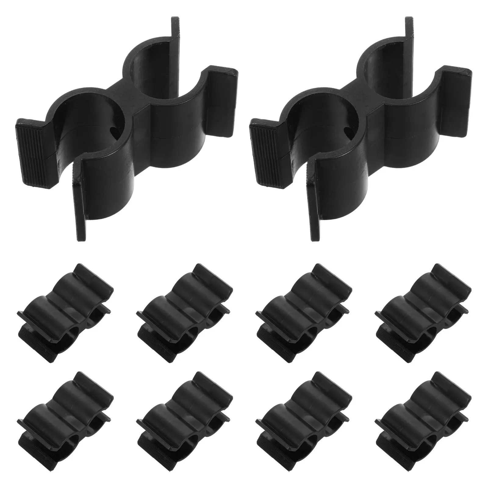 

10Pcs Black Nylon Double Port Clamps Heavy Duty Pipe Fittings for Boat Attachments Waterproof Corrosion Resistant Rv Plumbing