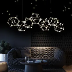 Lampada a sospensione lucciola a sei lati apparecchi di illuminazione semplici e creativi nella hall ristoranti interni hotel luci a stella a LED