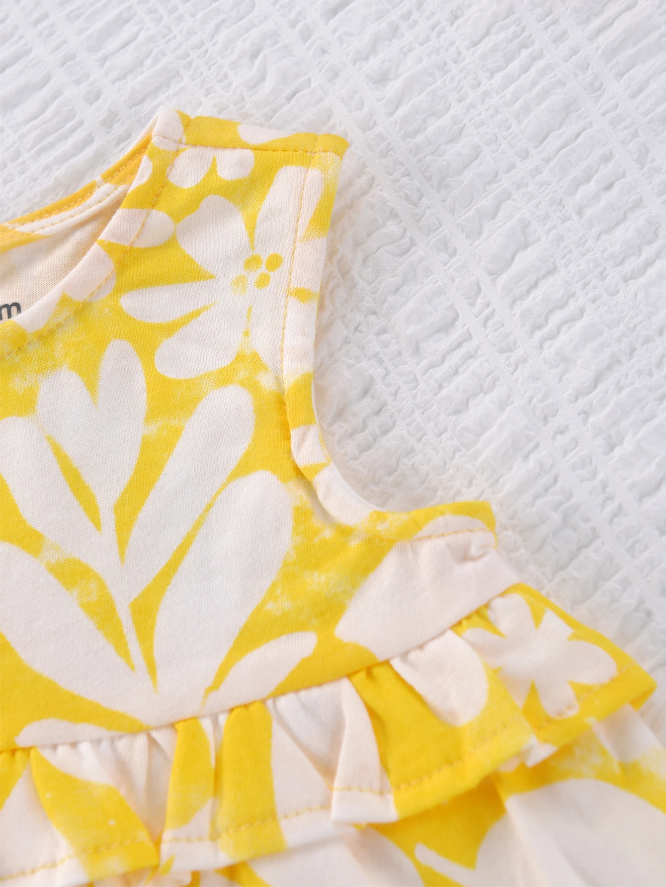 Sommer-Outfit für Babys (2-teilig), Baumwolle, Blumenmuster, ärmelloses/kurzärmeliges Oberteil, Bloomers-Shorts-Set, Freizeitkleidung für Kleinkinder, 9 Monate - 3 Jahre – Detail 7