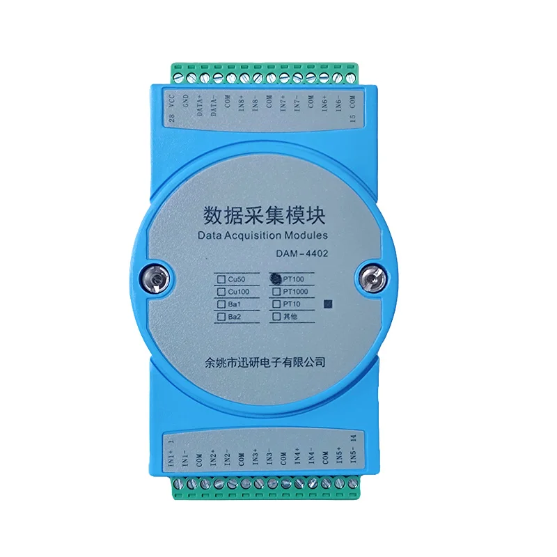 4/8 PT100 Platinum RTD Input Temperature Acquisition Module Transmitter to RS485 DAM4402