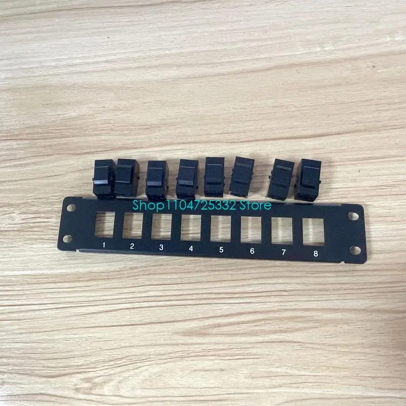 P5EA 8 Port CAT5e RJ45 Pass-Thru Patch Panel with Mounting Bracket for Keystone Jacks