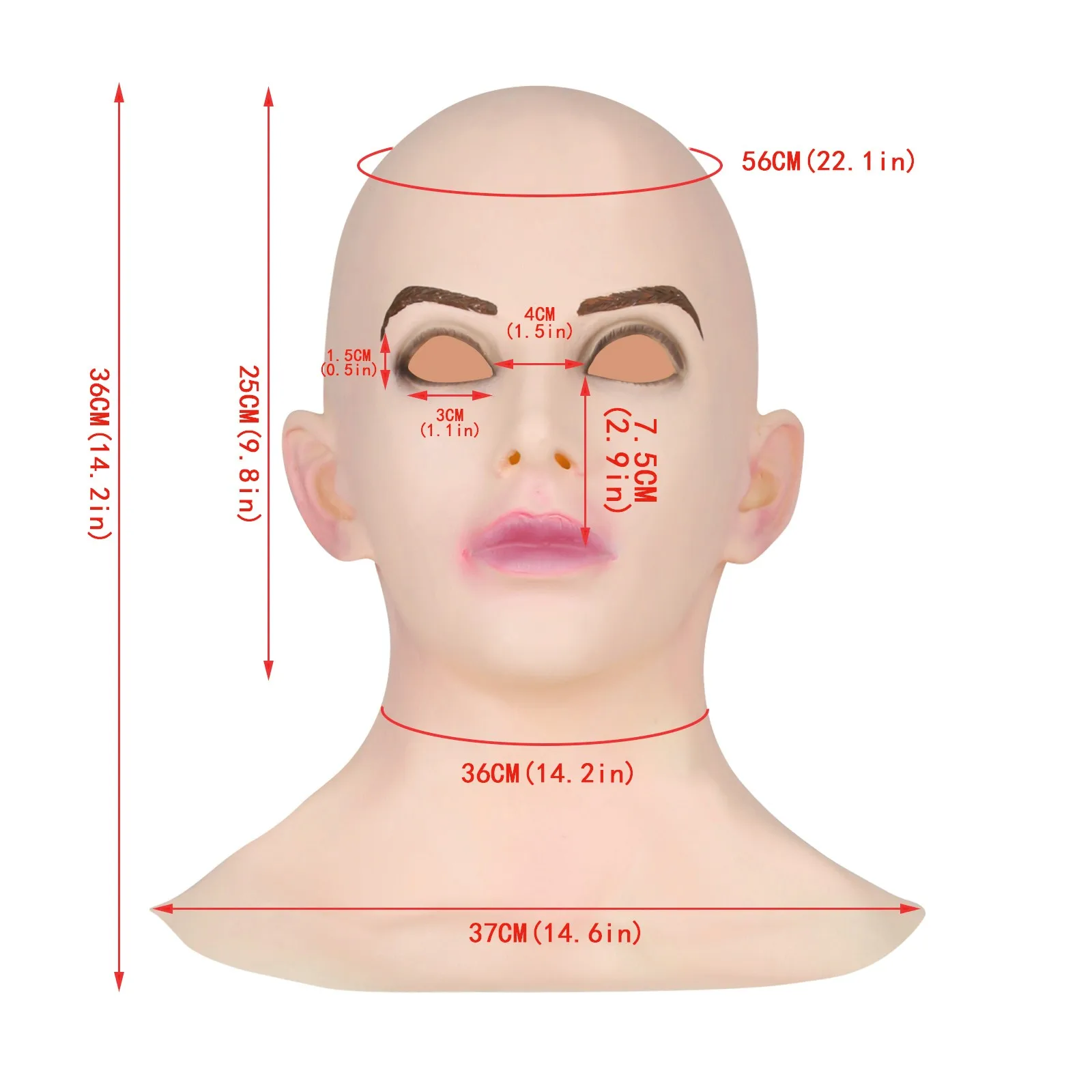 Adult Full Head Mask High Quality Female Shaped Silicone Crossdresser Headgear Halloween Cosplay Accessory Masque Horreur