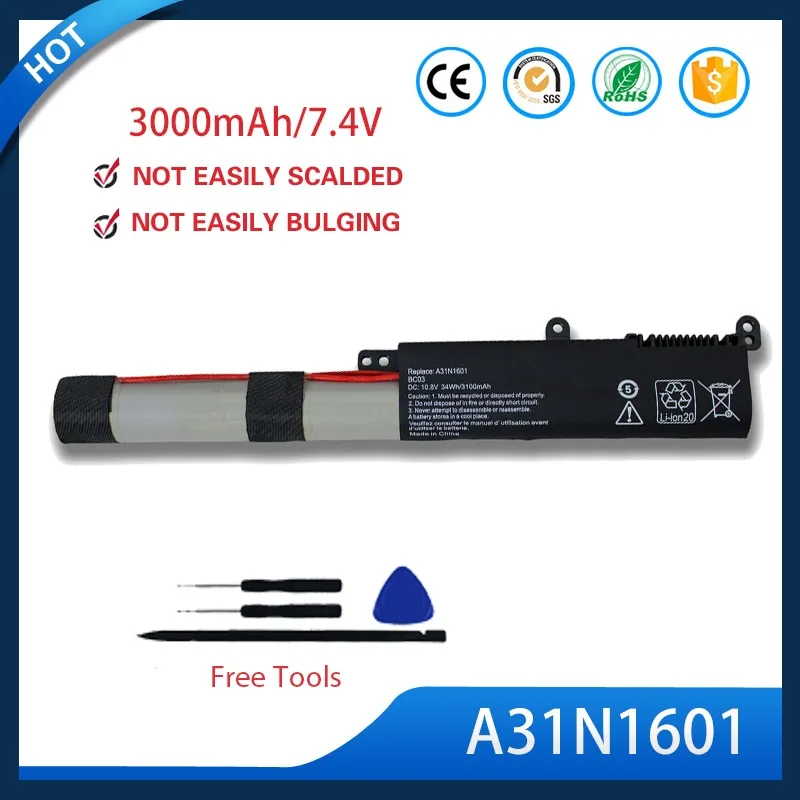 

A31N1601 Battery For Asus A541U X541U R541UA X541SC 10.8V 36Wh 3-Cell