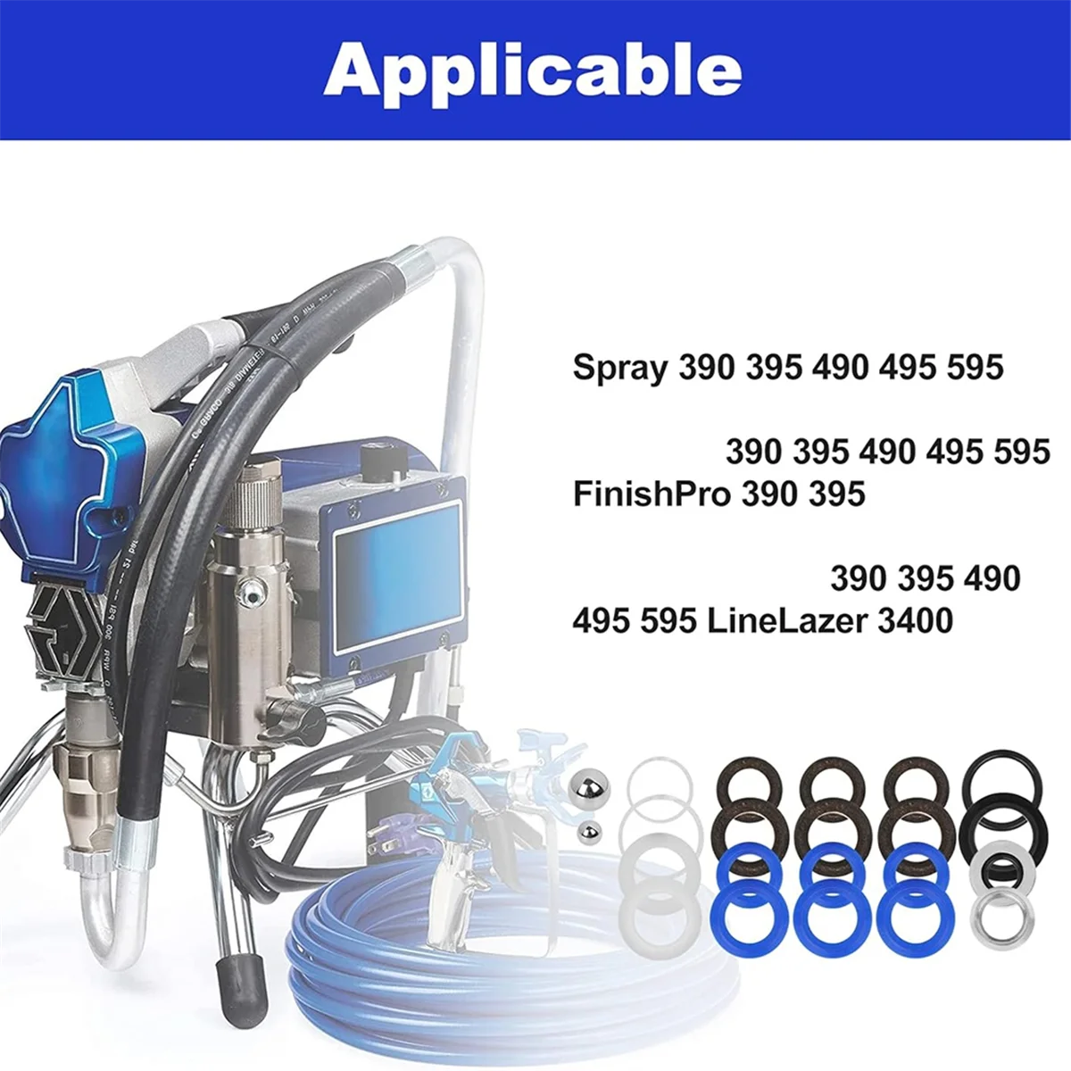 

ABLQ 244194 Pump Repair Kit - Airless Paint Sprayer Accessories Pump Repair Packing Kit for 295 390 395 490 495 595 3400