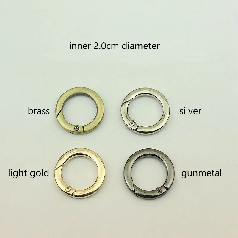 50pcs 16/20/25/32/38mm Flat Spring O Ring Buckles Metal Snap Clasp for Bag Strap Keychain Handbag Connector Hook DIY Hardware