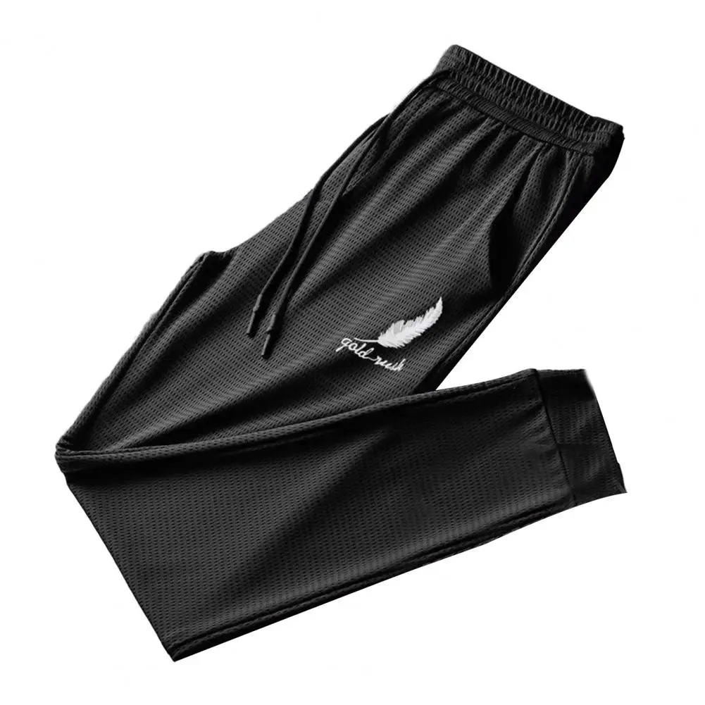 Sweatpants Feather Print Men Trousers Quick Dry pants Pockets Mesh Stretchy Pockets Sports Pants sweatpants men clothing