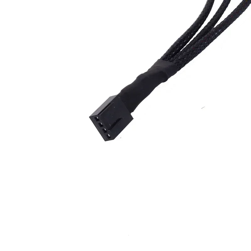 High Quality 4 Pin PWM Fan Cable 1 To 3 Ways 1PC Splitter Black Sleeved 27cm Length Extension Cable Connector