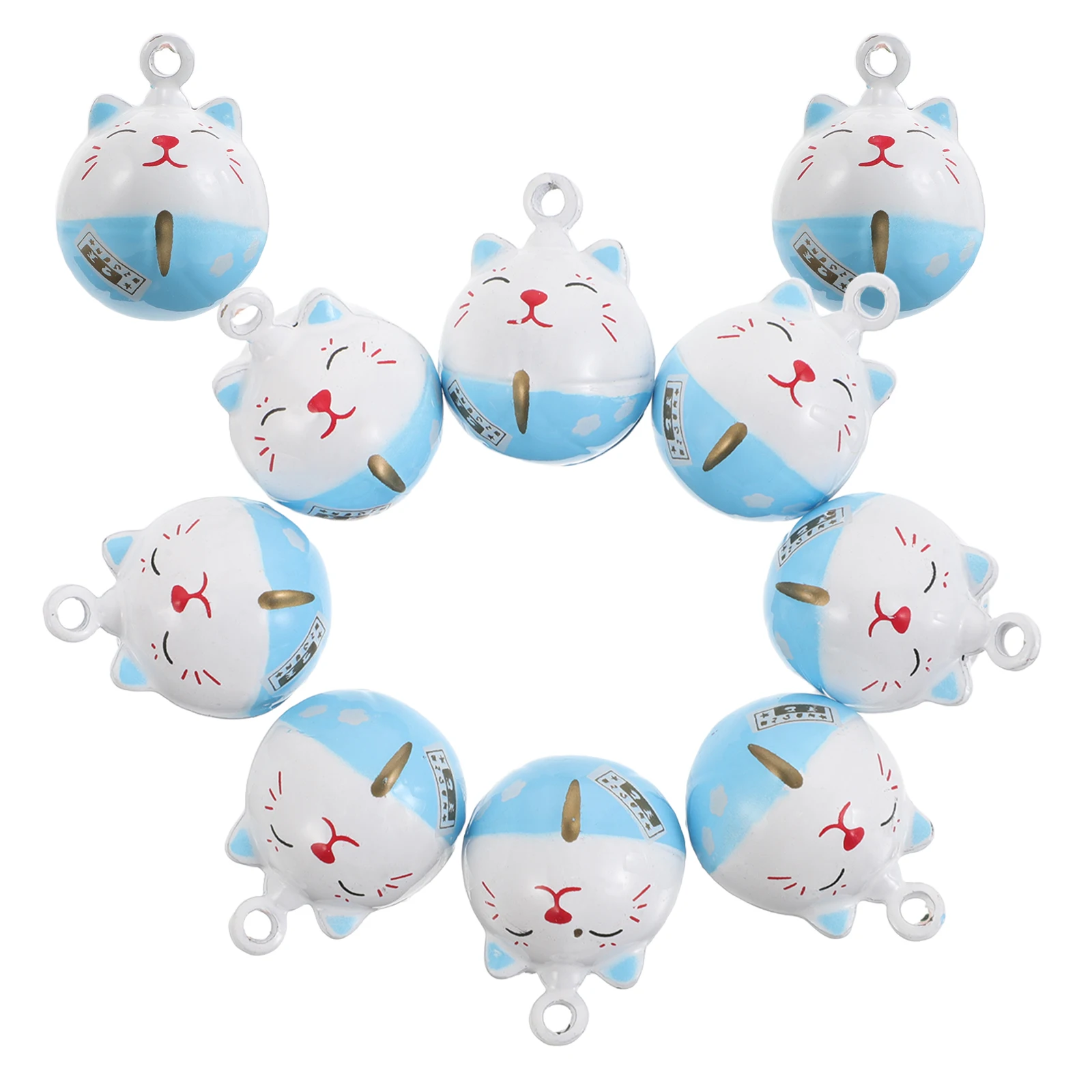 

10 Pcs Chicken Bell Pendant Animal Bells Decorative Lucky Feng Shui Key Pendants Sky-blue for Crafts