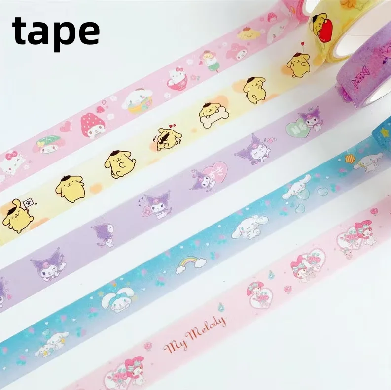 24pcs/lot 15mm*5M Sanrio Pochacco Melody Washi Tape Kitty Stickers Scrapbooking Diary Adhesive Masking Tape Stationery Gift