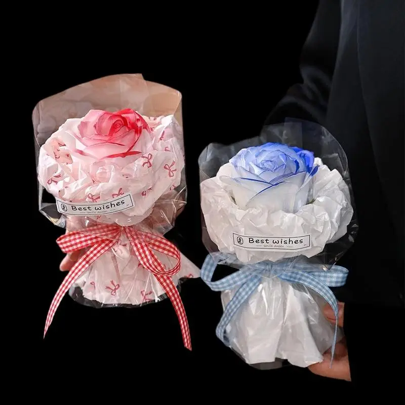 

Подарок своими руками на День святого Валентина, Рождество, свадьбу - букет искусственных мыльных роз