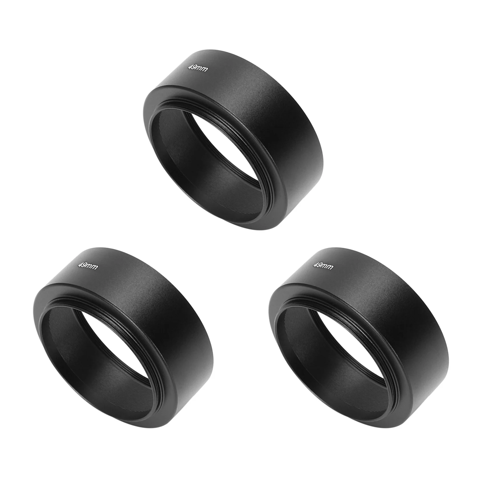 3 шт. 49 мм стандартная металлическая бленда для объектива Canon Nikon Pentax Sony Olympus
