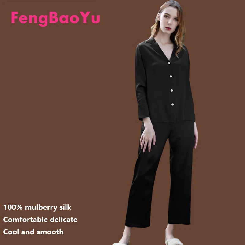 

Luxury Mulberry Silk Women's Set Light Blue 100% Silk Home Casual Wear 2 Pieces Comfortable Gloss Cool Pajamas Plus Size Wear