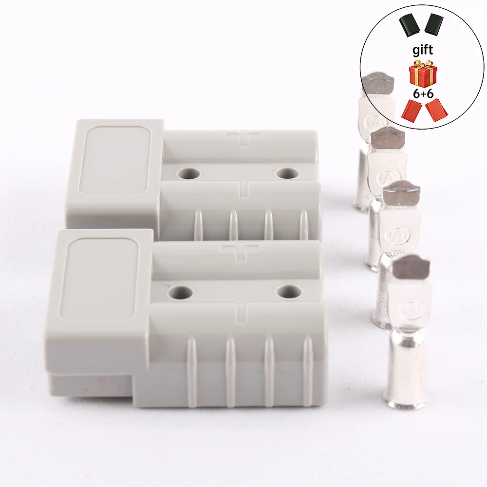 

50A 175A 2/4PCS Red/Grey High Current Power Double Pole Quick Connect Disconnect Battery Charging Cable Connector Plug