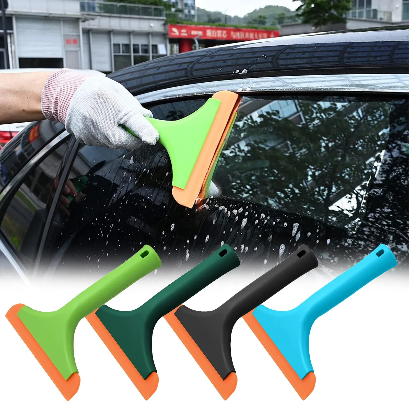 

Silicone Squeegee Multifunctional Scraper For Cleaning With Hole Scraper Tool Window Tinting Windshield Washing Bathroom Glass