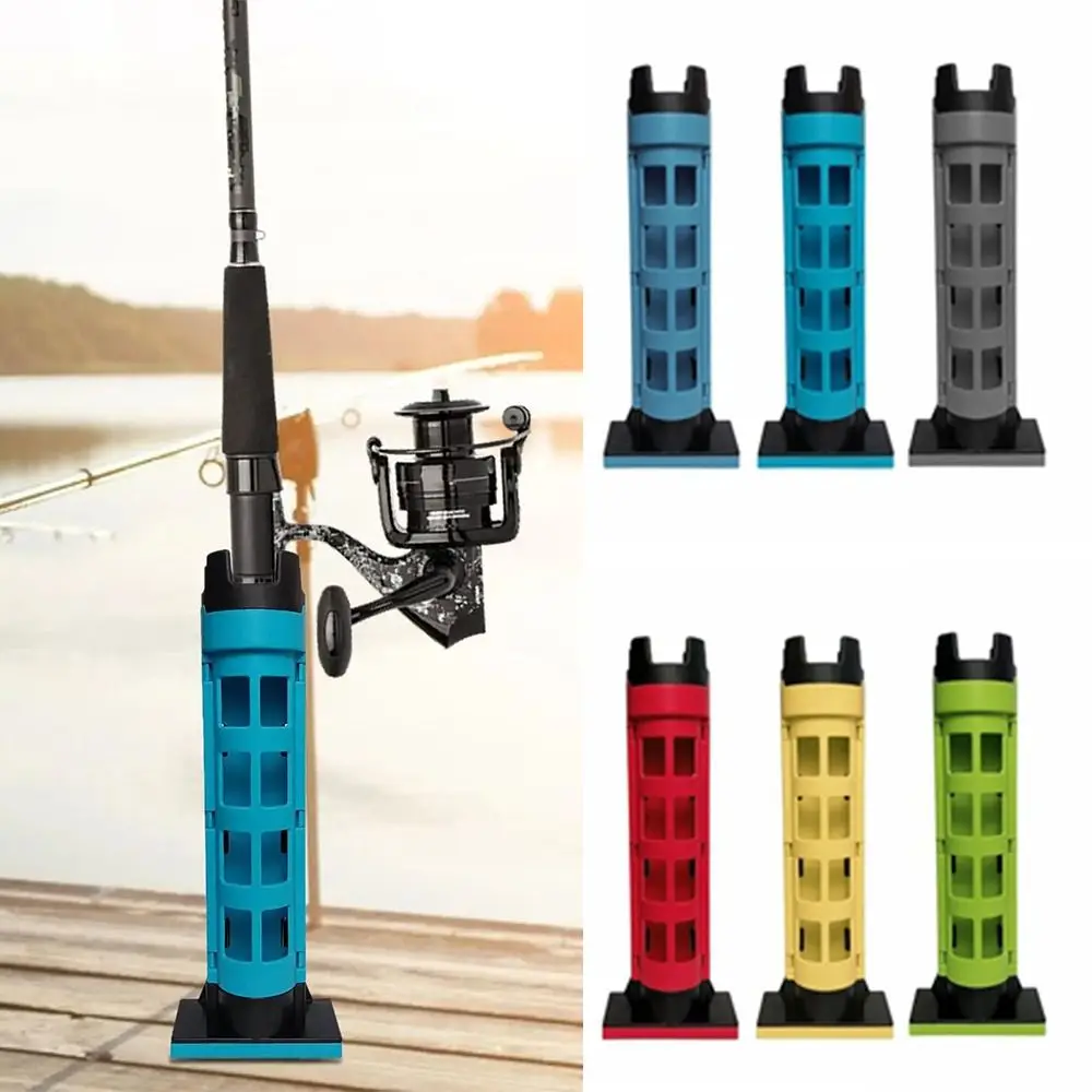 

Portable Fishing Box Rod Stand Plastic Solid Base Fishing Box Barrel Holder Removable Snap Design Rod Holder Angler Supplies