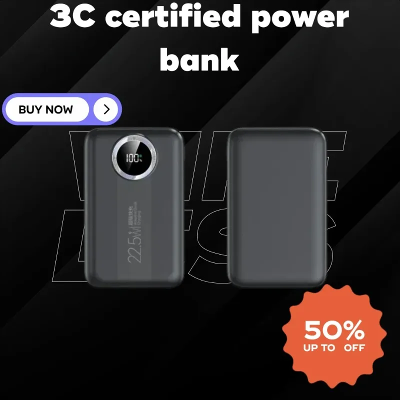 

20000mAh Super Fast Charging Power Bank Ultra-thin Compact Portable 22.5W Power Bank