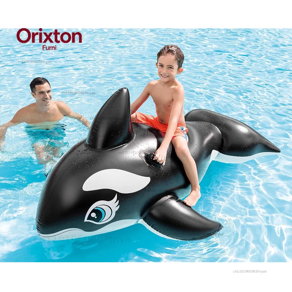 Giant Whale Inflatable Floating Bed Pool Swimming Ring Ride-on Boat Raft Water Seat Air Mattress for Beach Party Pool