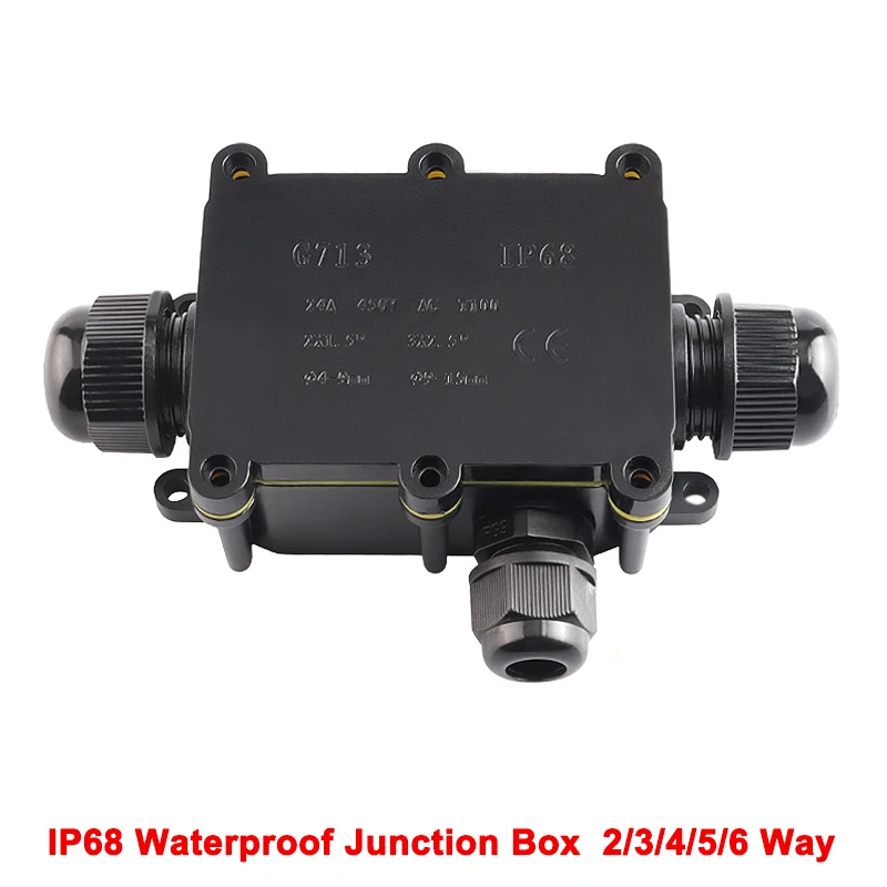 

IP68 Waterproof Junction Box Electrical 2/3/4/5/6 Way Enclosure Block Cable Connecting Line Protection for Wiring Accessories