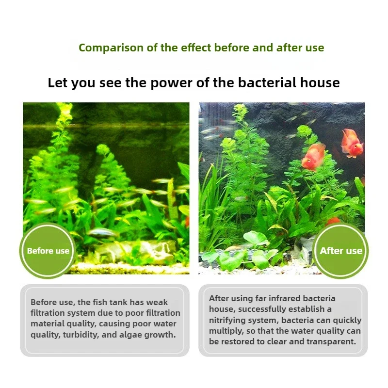 Nano bacteria house fish tank filter material fish pond water purification system nitrification culture bottom filter material