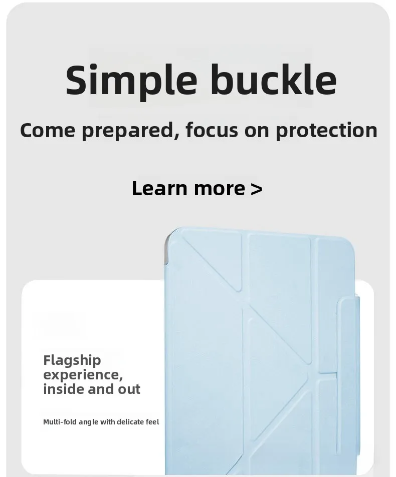 Y-Fold PC-Hülle für iPad Pro 11 Mini 6 10.2 10.9 mit Auto-Wach-/Schlaf-Funktion Stoßfeste Hartschale – Detail 3