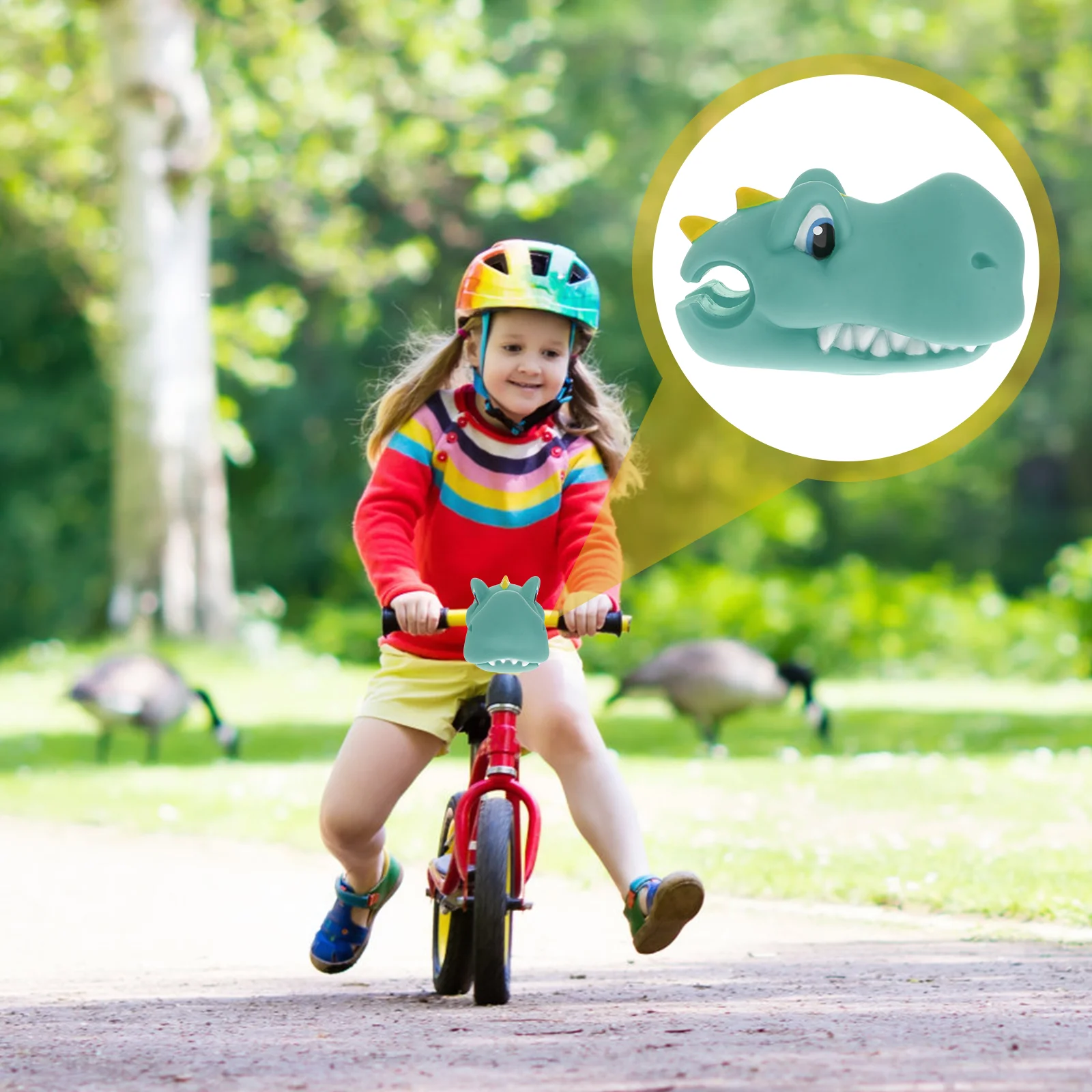 Stuurdecoratie Siliconen Scooter Cartoon Fiets Dinosaurussen Elektrisch voor kinderonderdeel