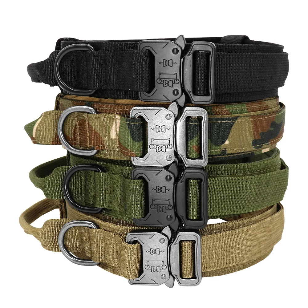 

Military Tactical Dog Collar Camouflage Medium Large Dog Collars Walking Training Duarable Dog Collar German Shepard