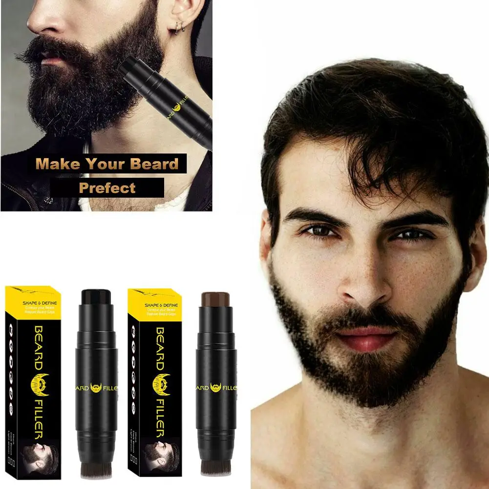 Double-ended Beard Filler Pen Waterproof Sweatproof Beard Filling Natural Beard Shaping Tool Mustache Repair Pencil For Men J9A5