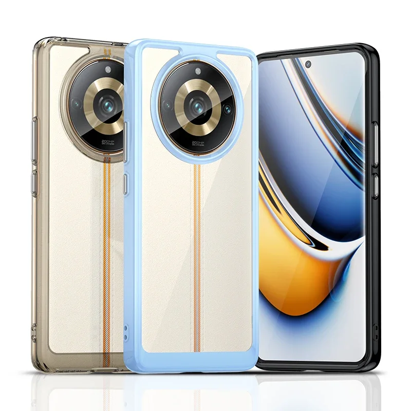 Colorfull Transparent TPU Case for Realme 11 Pro+ Pro Plus Protective Cover Shockproof Clear Frame Funda Coque