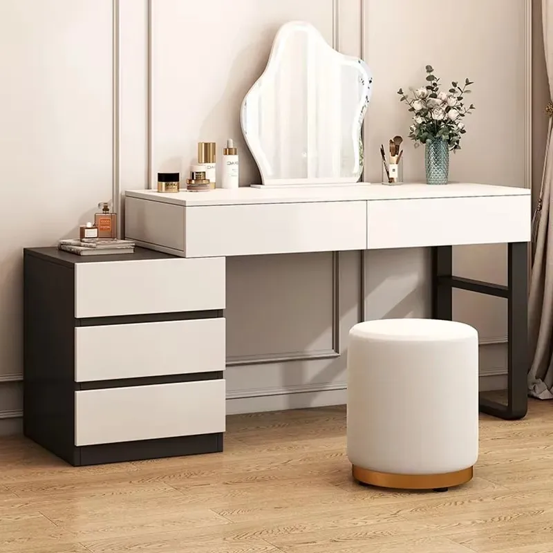 

Luxury Makeup Dressing Table Storage Unique Style Accessories Charm Girls Dressing Table Led Mirror Bedroom Coiffeuse Furniture