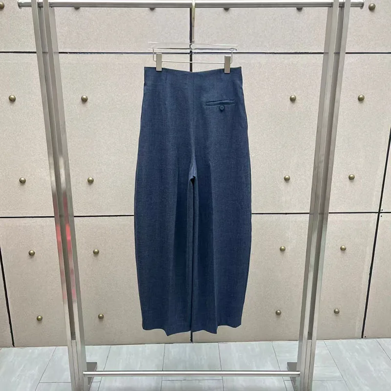 Women's retro high-waisted pleated wide-leg pants, casual and versatile wide-leg pants, high-quality straight-leg pants, 2026,