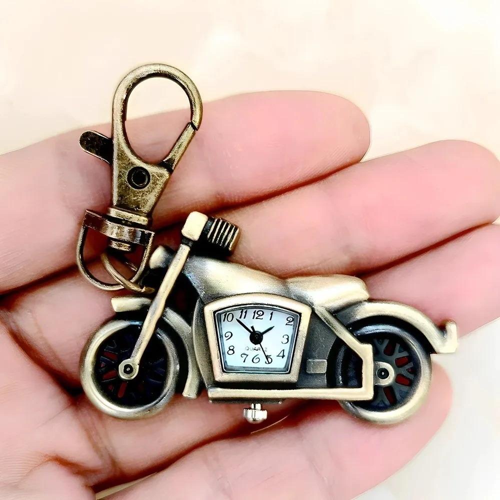 Watch Charm Vintage Design Pocket Watch Quartz Movement Durable Quartz Watch Retro Creative Lightweight Key Ring Bag Pendant