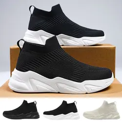 Women Men Sneakers Summer Hiking Shoes Breathable Men Running Shoes High Top Casual Shoes Mesh Sock Shoes Slip on Size 36-48