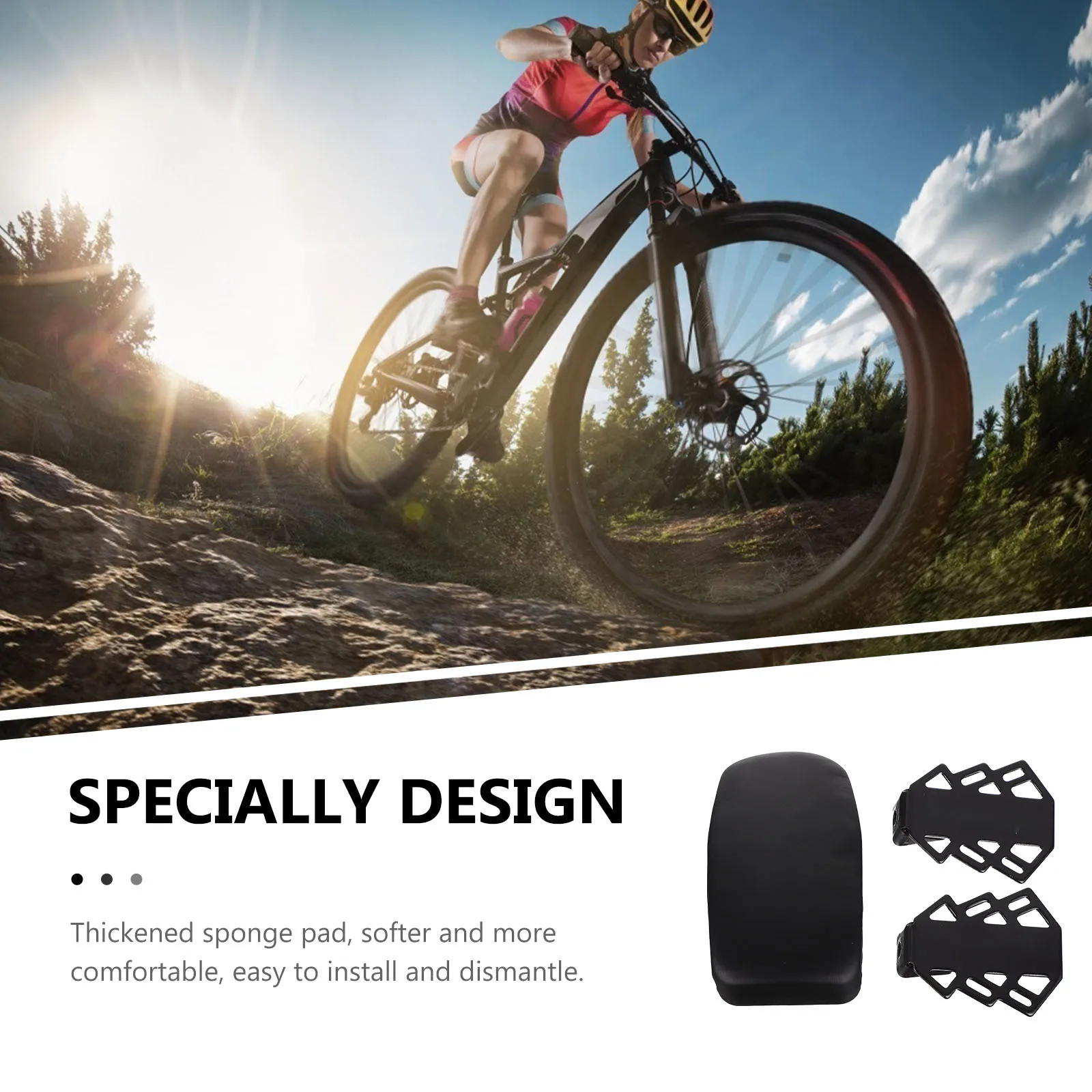 

Bike Back Seat Pad Cushion Adult Rear Seats Pedals Bicycle Footrests Cushions for