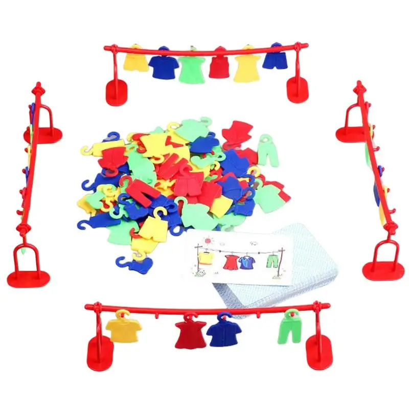 Montessori Early Education Toys Multiplayer Hanging Clothes Contest Play Logic Training Matching Teaching Interactive Board Game