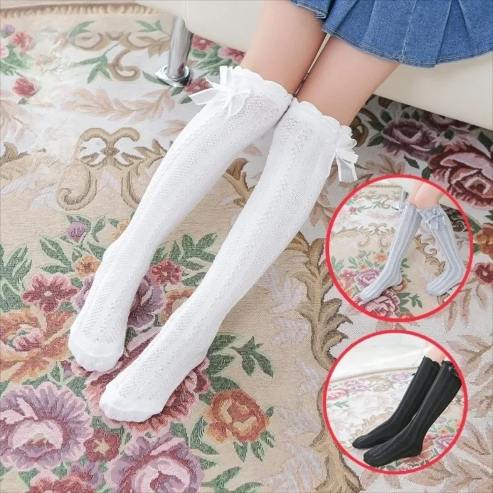 

Gifts Breathable Children Bowknot Mesh Socks Soft Mid-tube Socks Mesh Girls Sock Long Tall Sock Cotton Socks