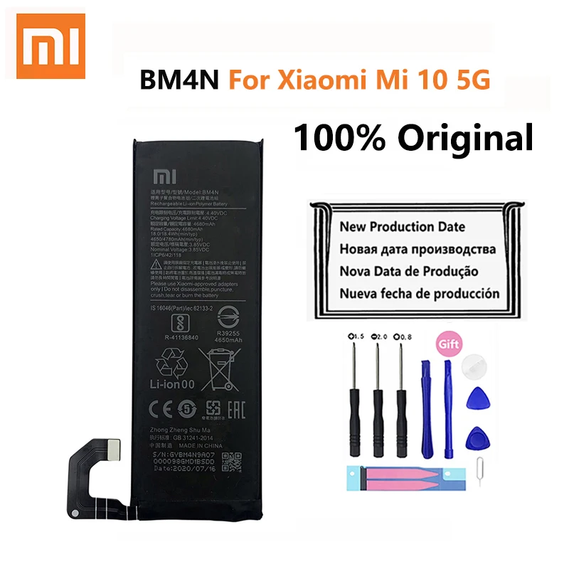 100% Оригинальный аккумулятор BM4M BM4N для Xiaomi Mi 10 Pro 5G Xiaomi 10Pro Mi10