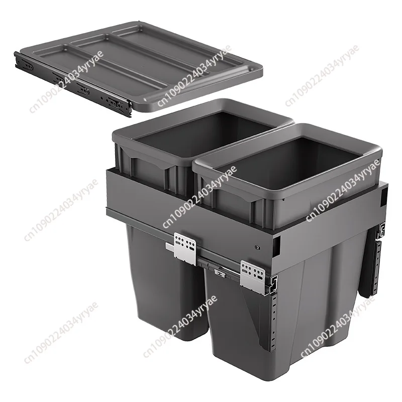 t embedded trash can embedded type with lid concealed invisible built-in double bucket classification resistance drawer type