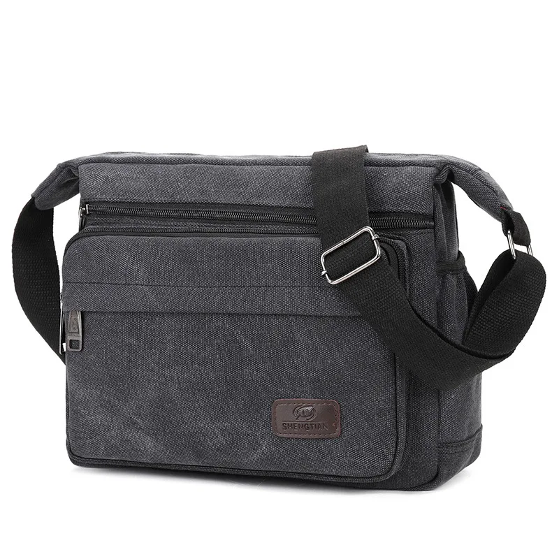 حقيبة كتف قماشية جديدة للرجال ذات سعة كبيرة ومتعددة الوظائف #4