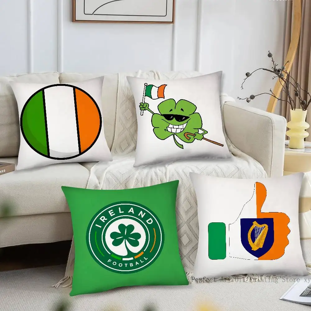1pc Ireland Flag Irish Harp Erin Go Bragh Pillow Case Fashion Square Pillowcase Bedroom Sofa Room Ins Decoration Leisure