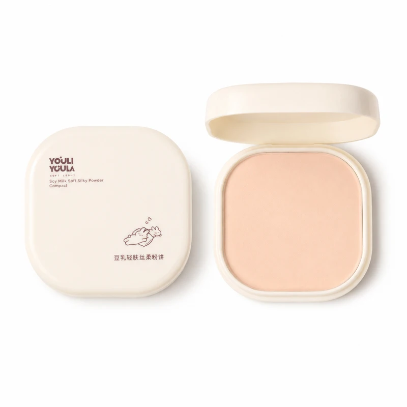 YOULIYOULA Matte Setting Powder Compact Oil Control Soft Focus Pressed Powder Lightweight Long Lasting Face Makeup Smooth Finish