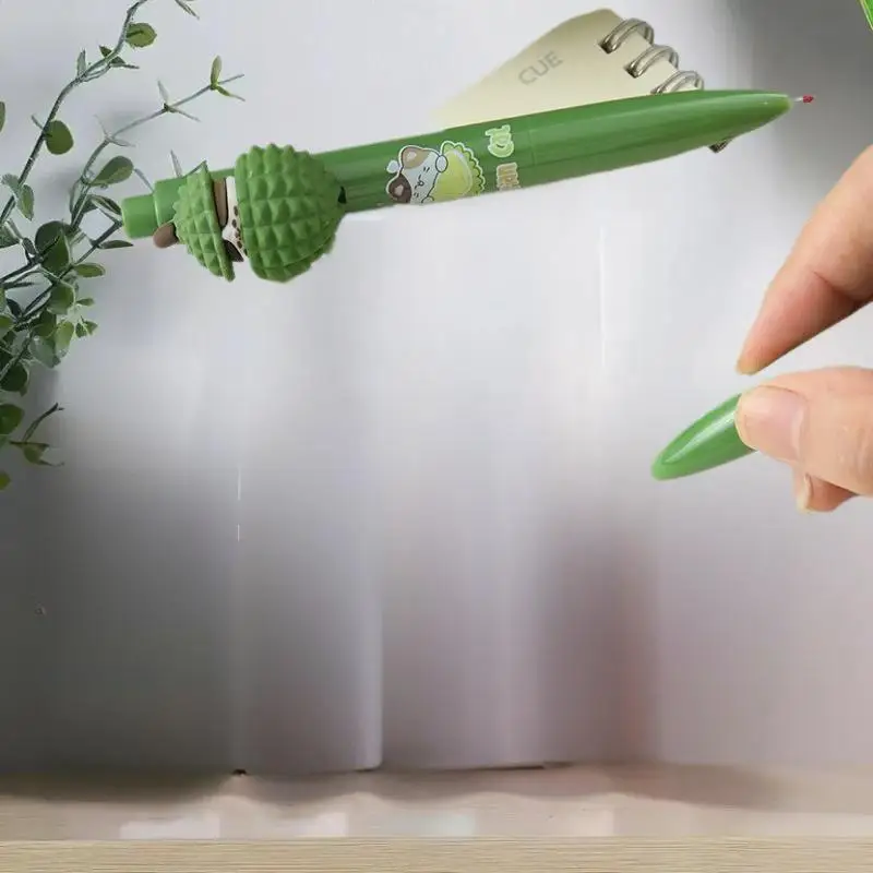 ปากกาเจลลายแมว Kawaii Durian กดเพื่อดูลาย น่ารัก ขนาด 0.5 มม. หมึกดำ ปากกาเซ็นชื่อ เครื่องเขียน ของขวัญ อุปกรณ์เขียน